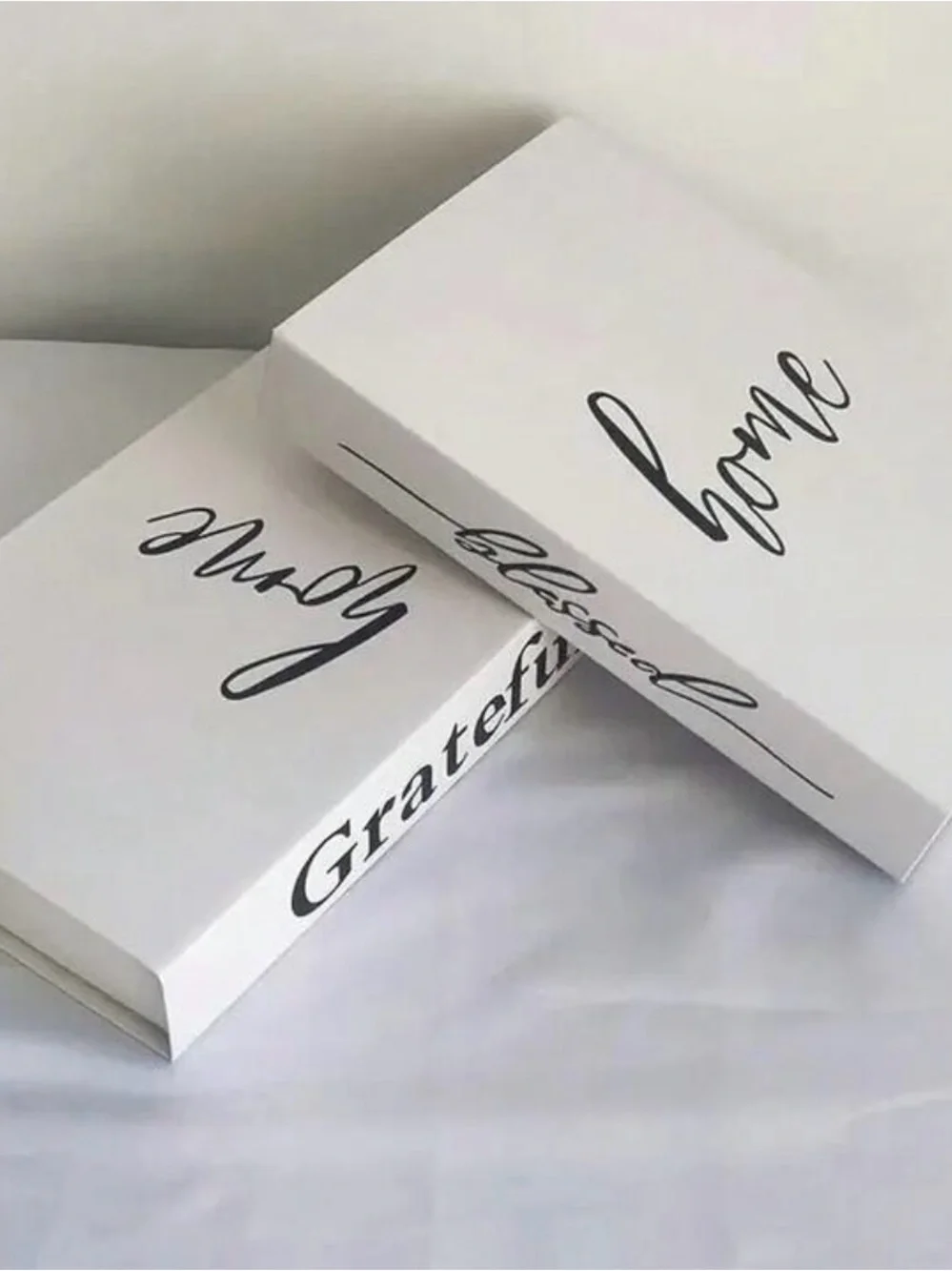 SHEIN White 'Grateful Thankful Blessed' Decorative Book Stack